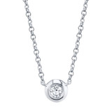 Shy Creation 14k White Gold Diamond Bezel Necklace - SC55003228 photo