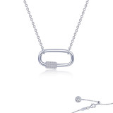 Lafonn Platinum Paperclip Necklace - N0269CLP20 photo