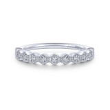 Gabriel & Co. 14k White Gold Victorian Diamond Wedding Band - WB14429R4W44JJ photo