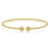 Gabriel & Co. 14k Yellow Gold Bujukan Diamond Bangle Bracelet - BG4257-65Y45JJ photo