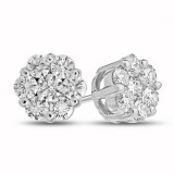 Louis Creations 14k White Gold Stud Earrings - ERL1188A-050 photo