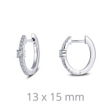 Lafonn Dainty Oval Huggie Hoop Earrings - E0354CLP00 photo