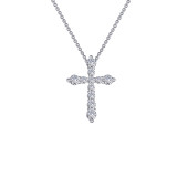 Lafonn 0.67 CTW Cross Pendant Necklace - P0207CLP18 photo