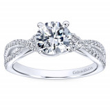 Gabriel & Co. 14k White Gold Contemporary Criss Cross Engagement Ring - ER7546W44JJ photo