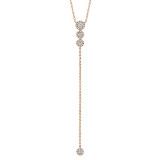 Shy Creation 14k Rose Gold Diamond Lariat Necklace - SC55002608 photo