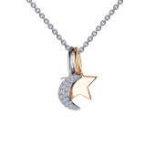 Lafonn Moon & Star Shadow Charm Necklace - P0220CLT20 photo