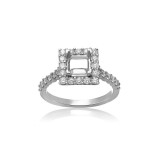 Roman & Jules 14k White Gold Halo Engagement Ring - 1104-1 photo