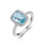 Lafonn Genuine Blue Topaz Halo Ring - GR002BTP05 photo