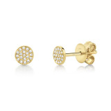 Shy Creation 14k Yellow Gold Diamond Pave Stud Earrings - SC55001148 photo