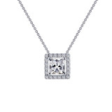 Lafonn Princess-Cut Halo Necklace - N0101CLP18 photo