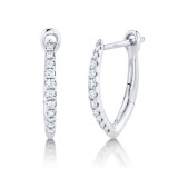 Shy Creation 14k White Gold Diamond Hoop Earrings - SC22005490 photo