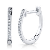 Shy Creation 14k White Gold Diamond Huggie Earrings - SC55001597 photo