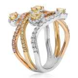 Roman & Jules Three Tone 18k Gold Diamond Ring - FR256WRY-18K photo 3