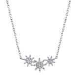Shy Creation 14k White Gold Diamond Star Necklace - SC55006109 photo