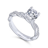 Gabriel & Co. 14k White Gold Contemporary Twisted Engagement Ring - ER13878R4W44JJ photo 3