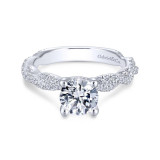 Gabriel & Co. 14k White Gold Contemporary Twisted Engagement Ring - ER13878R4W44JJ photo
