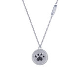 Lafonn Paw Print Disc Necklace - 9N027CBP18 photo