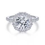 Gabriel & Co. 14k White Gold Contemporary Halo Engagement Ring - ER14968R8W44JJ photo