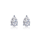 Lafonn Platinum Pear-Shaped Solitaire Stud Earrings - E0545CLP00 photo