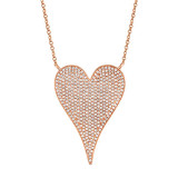 Shy Creation 14k Rose Gold Diamond Heart Necklace - SC55002486 photo
