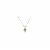 Roman & Jules 18k Two Tone Gold Champagne and White Diamond Necklace - KN3994WY-18K photo
