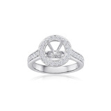 Roman & Jules 14k White Gold Halo Engagement Ring - 1089-1 photo
