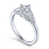 Gabriel & Co. 14k White Gold Art Deco Straight Engagement Ring - ER14657R2W44JJ photo 3