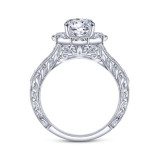 Gabriel & Co. 14k White Gold Victorian Halo Engagement Ring - ER11963W44JJ photo 2