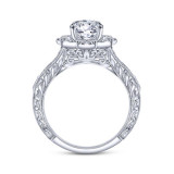Gabriel & Co. 14k White Gold Victorian Halo Engagement Ring - ER11963W44JJ photo 2
