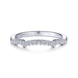 Gabriel & Co. 14k White Gold Victorian Curved Wedding Band - WB14662R2W44JJ photo