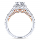 Gabriel & Co. 14k Two Tone Gold Blush Halo Engagement Ring - ER12834R3T44JJ photo 2