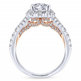 Gabriel & Co. 14k Two Tone Gold Blush Halo Engagement Ring - ER12834R3T44JJ photo 2