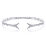 Gabriel & Co. 14k White Gold Demure Diamond Bangle Bracelet - BG3913-65W45JJ photo