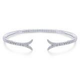 Gabriel & Co. 14k White Gold Demure Diamond Bangle Bracelet - BG3913-65W45JJ photo