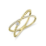 Shy Creation 14k Yellow Gold Diamond Bridge Ring - SC55019639 photo