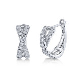 Shy Creation 14k White Gold Diamond Huggie Earrings - SC22007274 photo