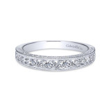 Gabriel & Co. 14k White Gold Victorian Diamond Wedding Band - WB8747W44JJ photo