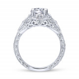 Gabriel & Co. 14k White Gold Victorian Vintage Engagement Ring - ER12579R4W44JJ photo 2