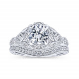 Gabriel & Co. 14k White Gold Victorian Vintage Engagement Ring - ER12579R4W44JJ photo 4