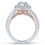 Gabriel & Co. 14k Two Tone Gold Blush Halo Engagement Ring - ER12822R4T44JJ photo 2