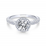 Gabriel & Co. 14k White Gold Entwined Halo Engagement Ring - ER12596R4W44JJ photo