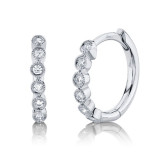 Shy Creation 14k White Gold Diamond Huggie Earrings - SC55006355 photo