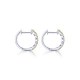 Gabriel & Co. 14k Two Tone Kaslique Diamond Huggie Earrings - EG13491M45JJ photo 2