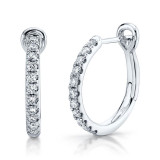 Shy Creation 14k White Gold Diamond Hoop Earrings - SC22005536 photo