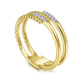 Gabriel & Co. 14k Yellow Gold Bujukan Diamond Ring - LR51455Y45JJ photo 3