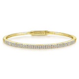 Gabriel & Co. 14k Yellow Gold Demure Diamond Bangle Bracelet - BG4009-65Y45JJ photo