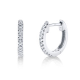 Shy Creation 14k White Gold Diamond Huggie Earrings - SC22003982 photo