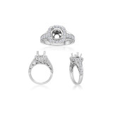 Roman & Jules 14k White Gold Halo Engagement Ring - 1084-1 photo 2