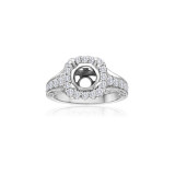 Roman & Jules 14k White Gold Halo Engagement Ring - 1084-1 photo