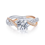 Gabriel & Co. 14k Two Tone Gold Contemporary Twisted Engagement Ring - ER14460R4T44JJ photo